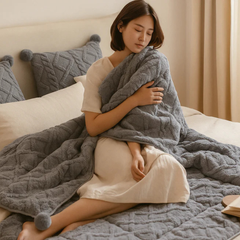 Plaid-Coussin Taffel DuoCocoon™ – Élégance enveloppante & douceur profonde