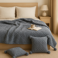 Plaid-Coussin Taffel DuoCocoon™ – Élégance enveloppante & douceur profonde