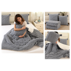 Plaid-Coussin Taffel DuoCocoon™ – Élégance enveloppante & douceur profonde