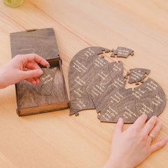 Les 20 Raisons Pour Lesquelles Je T'aime – Souvenir en Bois Gravé